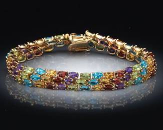 Ladies Gold and Gemstone Bracelet 