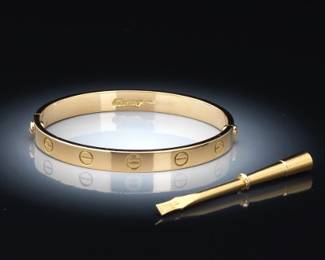 Cartier 18K Gold Love Bracelet with Screw Driver, in Presentation Box 
