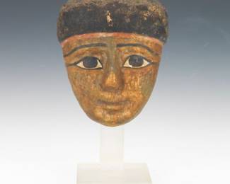 Egyptian Carved Mask on Stand