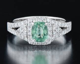 Ladies Alexandrite and Diamond Ring, GIA Report 