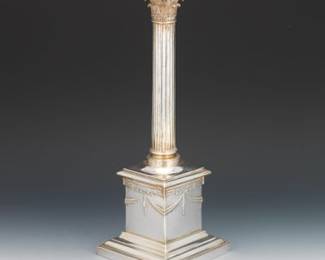 German 800 Silver Column, by M.H. Wilkens Sohne, 19th Century 