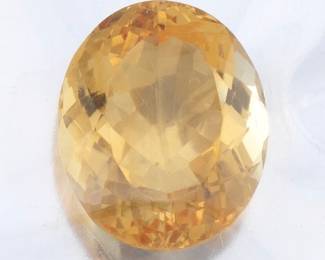 Unmounted 16.88 Carat Oval Cut Golden Citrine Gem, Certificate 