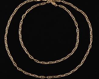 Ladies Gold Marinier Chain Necklace 