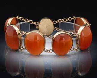 Chalcedony and Gold Bracelet 