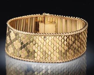 Vintage TwoColor Gold Mermaid Bracelet 