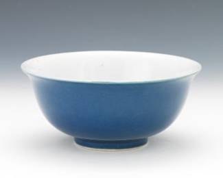 Chinese Qing Sacrificial Blue Glazed Bowl