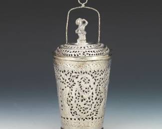 South East Asian Reticulated Silver Basket 