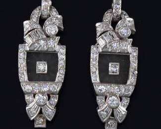 A Pair of Gold, Crystal and Diamond Earrings 