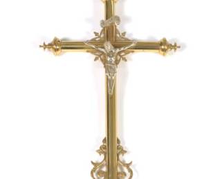 Brass and Silver Plate Crucifix