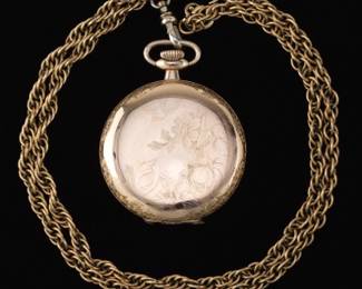 Elgin Gold Filled Gents Pocket Watch on Fancy Gold Filled Chain 