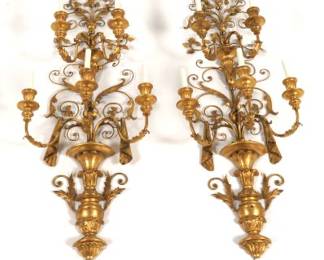 Pair of French Gilt Wall Sconces