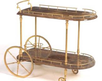 Aldo Tura Goatskin Bar Cart