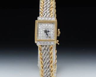 Two Tone Gold and Diamond Wrist Watch 