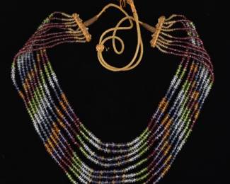 Indian Gem Stones Cascade Bib Necklace 