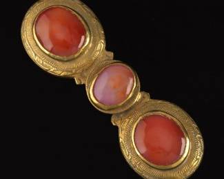 Antique Asian Carnelian Brooch 