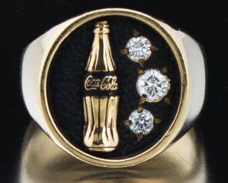 Gold and Diamond Coke Ring 