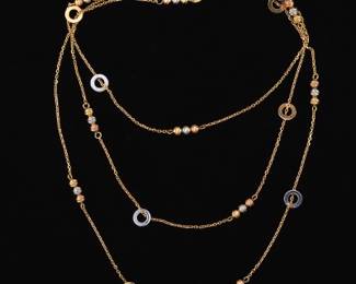 TriColor Gold Fancy Necklace 