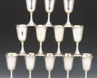 Twelve Rogers Sterling Goblets