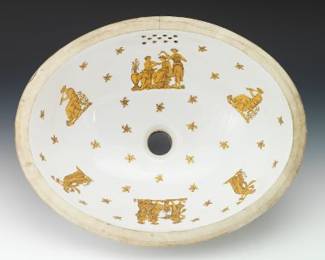 French Neoclassical Ceramic Sink, ca. 19th Century 