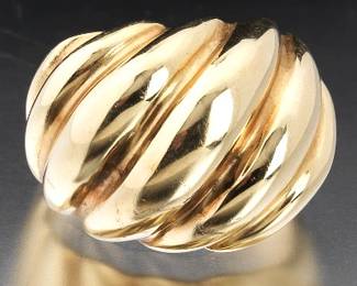 Ladies Gold Dome Ring 
