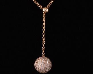 Ladies Gold and Diamond Chain Necklace 