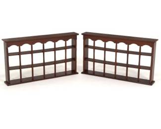 Pair of Wood Display Shelves