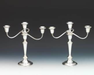 A Pair of Gorham Sterling Silver Interchangeable Candelabra 