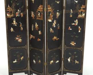 Chinese Hundred Boys Carved Stone Screen