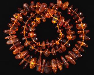 Ladies Art Deco Graduated Baltic Amber Necklace 