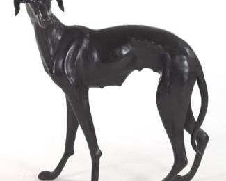 Large Bronze Whippet Statue