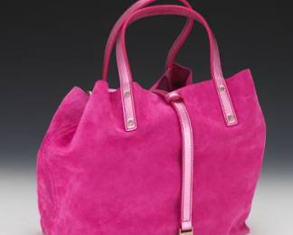 Tiffany Co. Leather Trim Suede Handle Bag