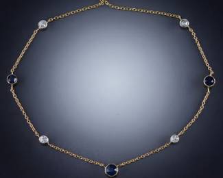 Ladies Sapphire and Diamond Necklace 