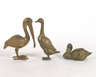 Three Patinated Bird Sculptures