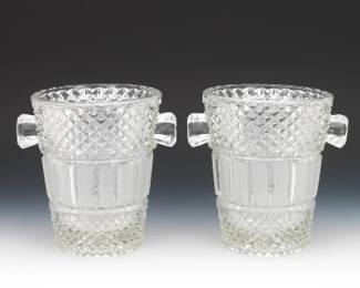 Pair of Cast Glass Champagne Buckets