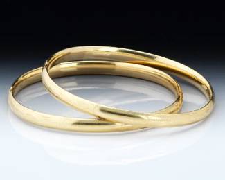 Pair of Ladies Gold Bangles