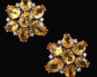 Citrine Flower Earrings 