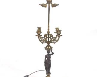 Brass and Metal Figural Lamp