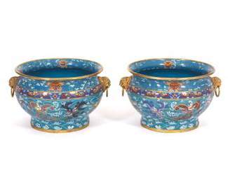 Pair of Cloisonne Planters