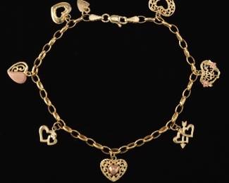 Ladies Beverly Hills Gold Charm Bracelet 