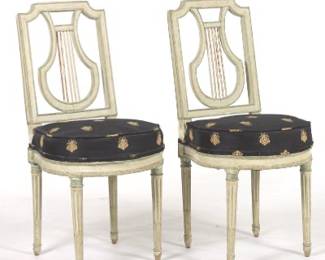 Pair of Louis XVI Style Parlor Chairs