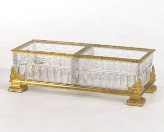 French Empire Style Bronze and Glass Centerpiece