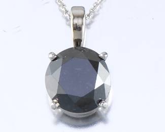 Ladies Gold and Black Diamond Pendant on Chain 