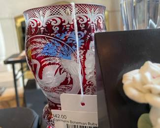Egermann Bohemian Ruby Glass Vase