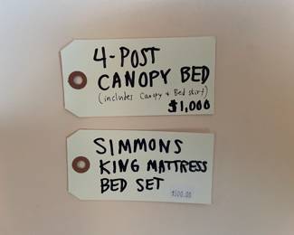 Four Post Canopy Bed, Simmons King Mattress Bed Set