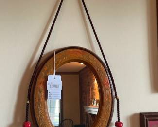 Athens Leather Oval Mirror