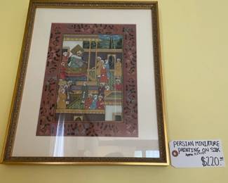 Persian Miniature Painting on Silk