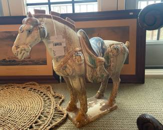 Chinese Tang Dynasty Style Pottery Horse
