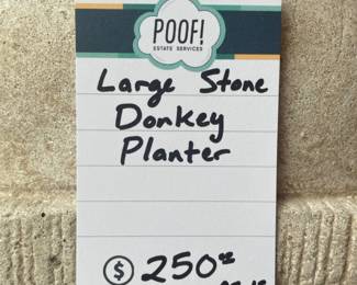 Vtg. Stone Donkey Planter