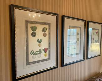 Framed Medal Lithographs Plates 62, 86, 81, and 45