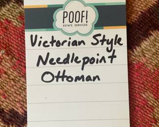 Vtg. Needlepoint Ottoman